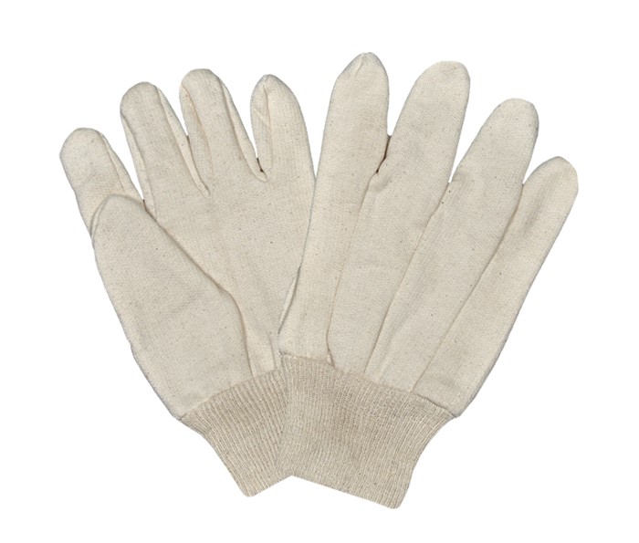 Jersey Grey Gloves with Knitted wrist Straight Wing Thumb