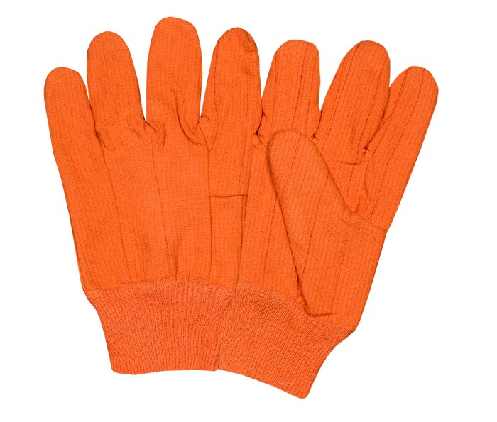 Flourescent Orange Corduroy Gloves Double Palm With K/W